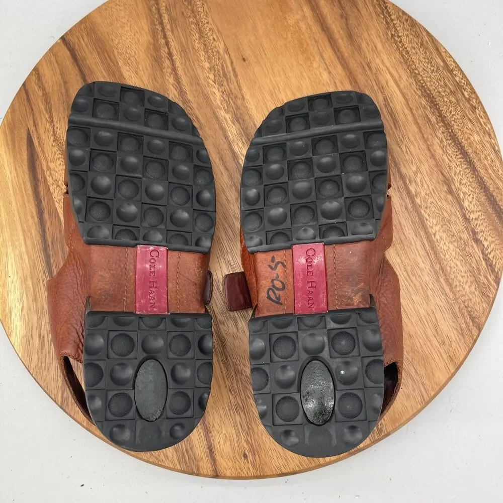 Cole Haan Brown Leather Fisherman Sandals Mens Size 10 M Classic Buckle Outdoors